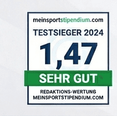 MeinSportstipendium Testsieger 2024 - Note 1,47 (Sehr Gut)