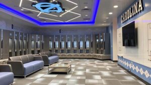 Fußball Umkleidekabine der Männer an der UNC, eine der besten Universitäten in den USA